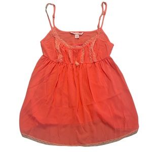 VICTORIA’S SECRET Coral Sheer Chemise Lingerie Size Large